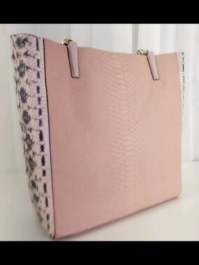 Coach Madison Large Leather Graphic Snake Print Tote Handbag with Brass Tag $398